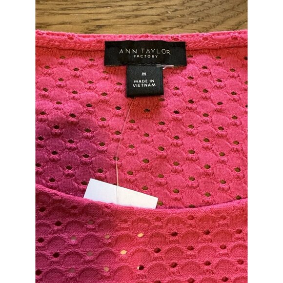 Ann Taylor Factory Women Blouse Top Long Sleeve‎ Pink Size Medium Breathable NWT - Picture 5 of 11